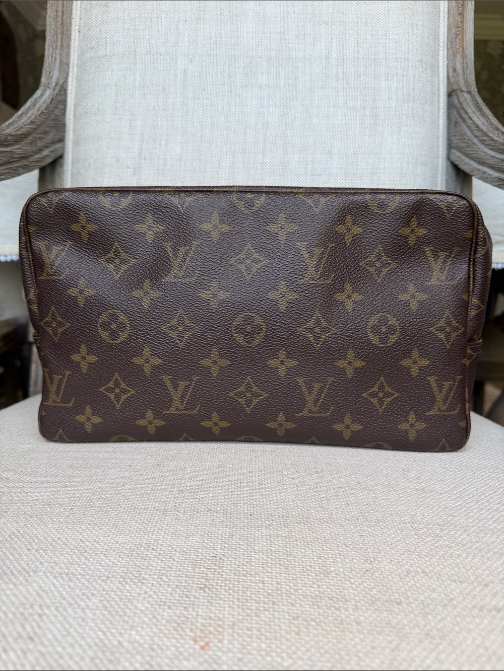 Louis Vuitton Monogram Canvas Toiletry Pouch in Brown and Gold